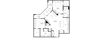 floor plan of the longhorn 750 sq ft floor plan