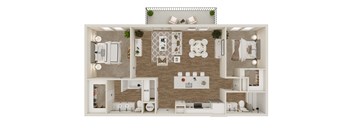 A top-down view of a house layout with labeled rooms.