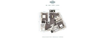 A floor plan for a 2 bedroom, 2 bath apartment at 445 Park Commons.