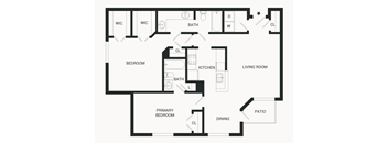 A black and white floor plan of a house with labeled rooms.
