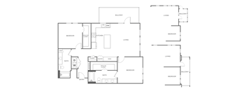 A black and white image of a floor plan for a house.