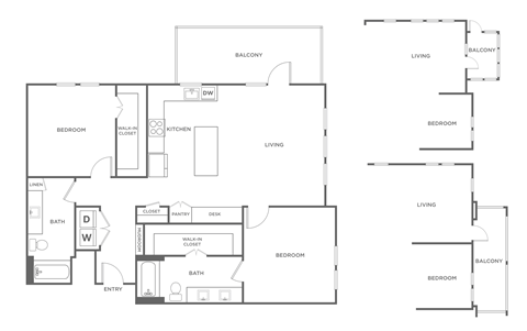A black and white image of a floor plan for a house.