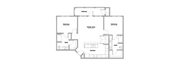 a floor plan of a 1 bedroom floor plan