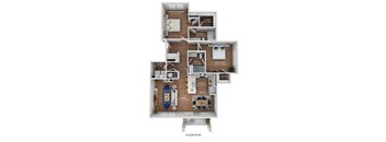 a floor plan of a house with a bedroom and a living room