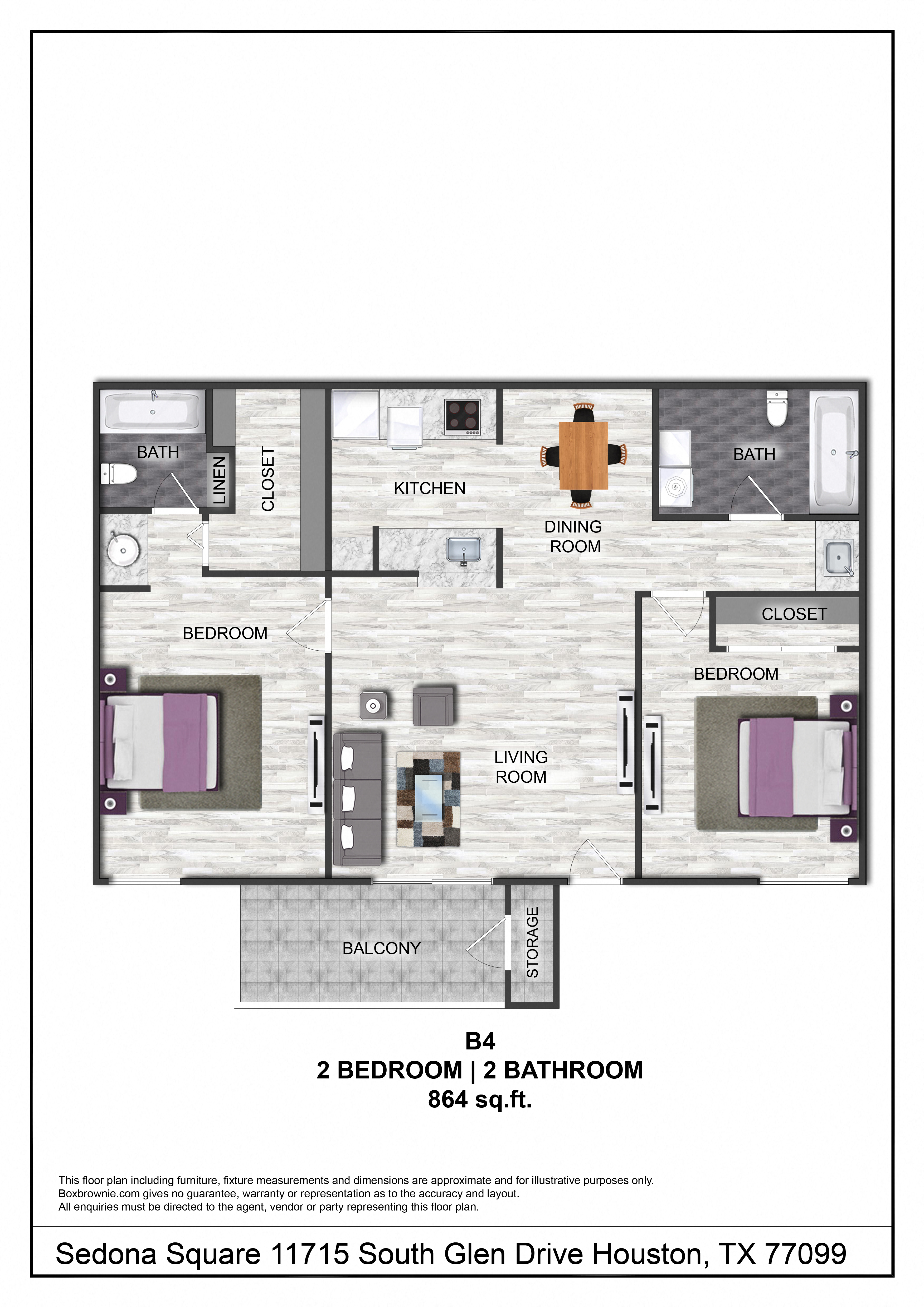 a floor plan of a studio apartment with a bedroom and a bathroom