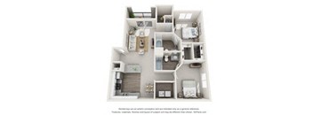 a 2 bedroom192 sq ft floor plan