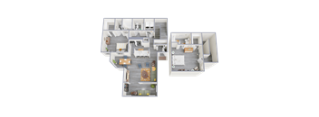 a 3d floor plan of a house