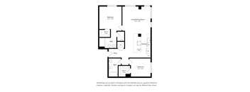 Two Bedroom Two Bathroom Floor Plan Apartment North Scottsdale
