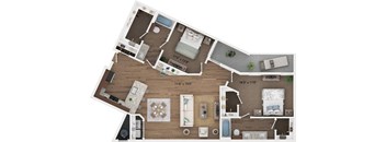 a floor plan of a home with a bedroom and a living room
