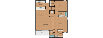 a floor plan of a home with a bedroom and a living room