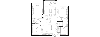 A black and white floor plan of a house with labeled rooms such as "DREAM", "REFRESH", "COOK", and "ENTRY".
