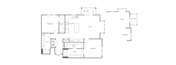 A black and white image of a house floor plan.
