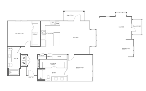 A black and white image of a house floor plan.