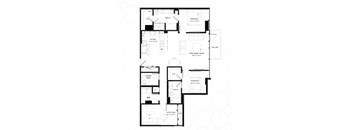 A black and white image of a house floor plan.