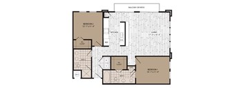 A floor plan of a house with labeled rooms and dimensions.