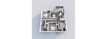 a 3d floor plan of an apartment