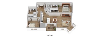 A floor plan of a house with labeled rooms.
