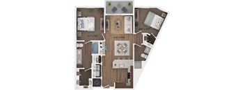 a floor plan of a house with a bedroom and a living room