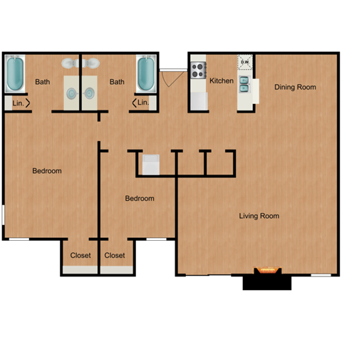 a floor plan showing the layout of the apartment