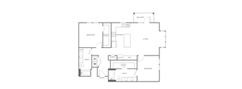 A black and white image of a house floor plan.