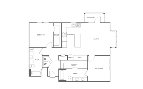 A black and white image of a house floor plan.
