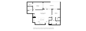 Two Bedroom Two Bathroom Floor Plan Apartment North Scottsdale