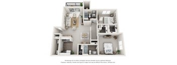 3 bedroom floor plan  the residences at sawmill estates apartments