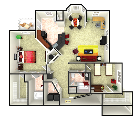 floor plan options in our apartments in webster tx