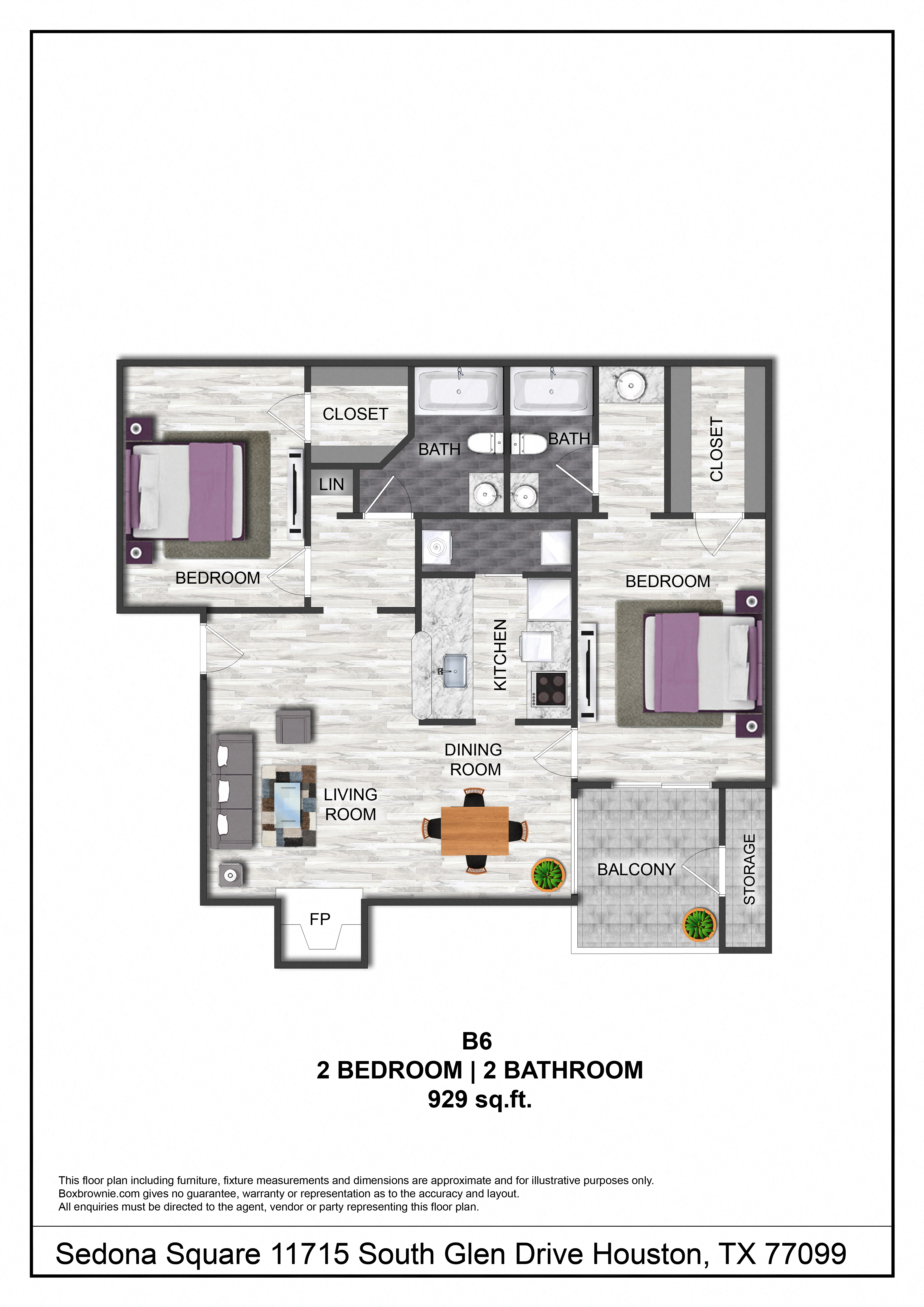 2 bed 2 bath sedona square