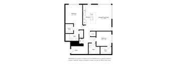 Two Bedroom Two Bathroom Floor Plan Apartment North Scottsdale