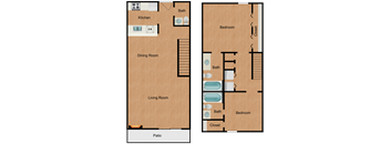 a floor plan of a home with two bedrooms