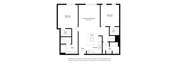 Two Bedroom Two Bathroom Floor Plan Apartment North Scottsdale