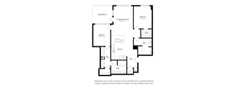 Two Bedroom Two Bathroom Floor Plan Apartment North Scottsdale
