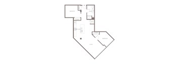 A floor plan of a house with two bedrooms, a living room, a kitchen, a bathroom, a closet, and a reference room.