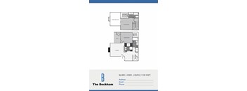 A floor plan for an apartment at The Beckham shows a 2 bedroom, 2 bathroom apartment is 1120 square feet.