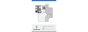 A floor plan for a one bedroom apartment with a bath.