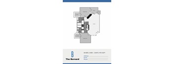 A floor plan of a property called The Bernard with 2 bedrooms and 2 bathrooms.