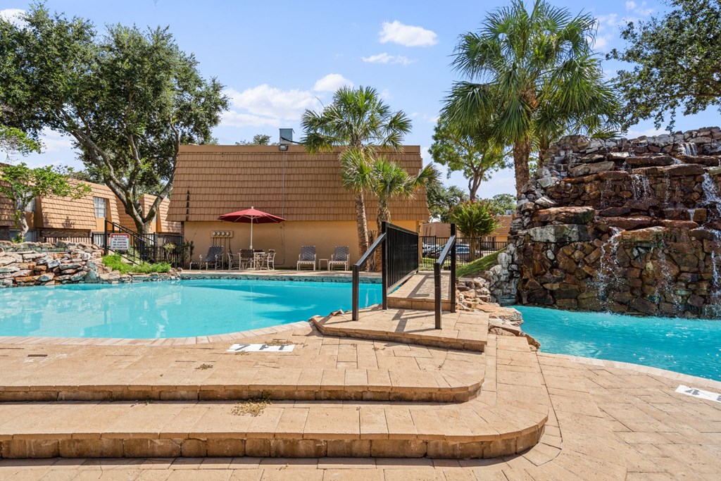 take a dip in the resort style pool