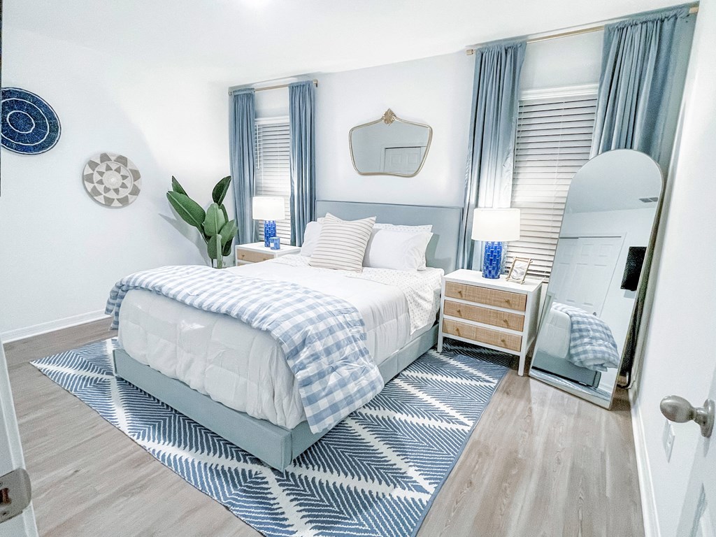 bedroom with two windows