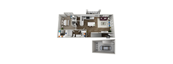 bedroom floor plan an in 3d