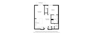 a floor plan of a unit with a bedroom and a living room