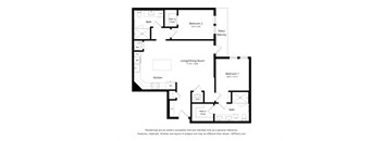 a floor plan of a unit with a bedroom and a living room