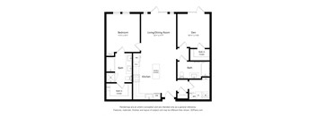 A black and white image of a floor plan for a house.