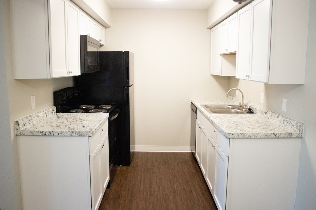spacious kitchen view with great appliances