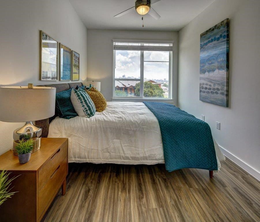 side view of the bedroom at Brixton South Shore, Austin, TX