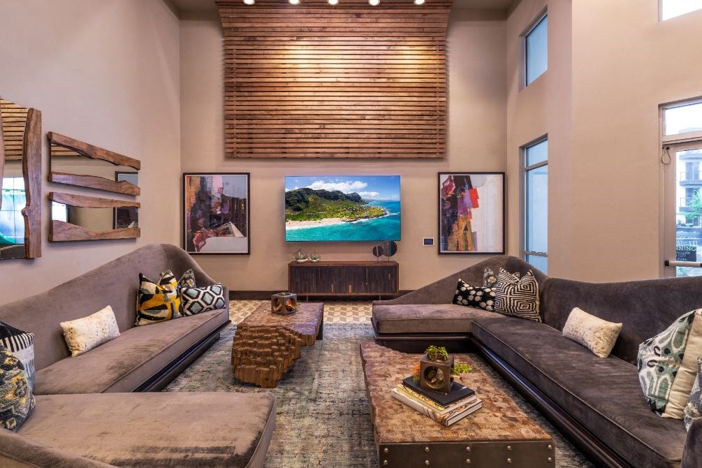living room space in our luxury west dallas apartments