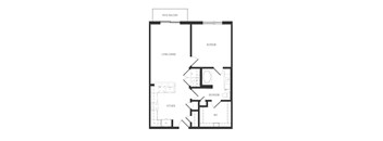 A black and white image of a house floor plan.