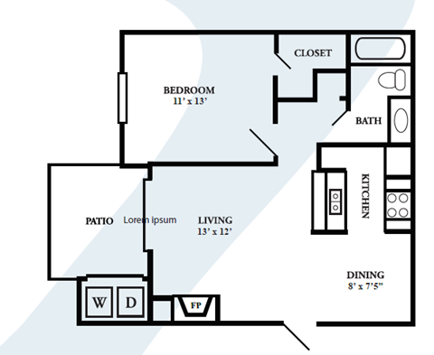 C floor plan in austin texas apartments