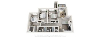 3 bedroom floor plan  the residences at