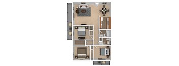 a floor plan of a house with a living room and a dining room